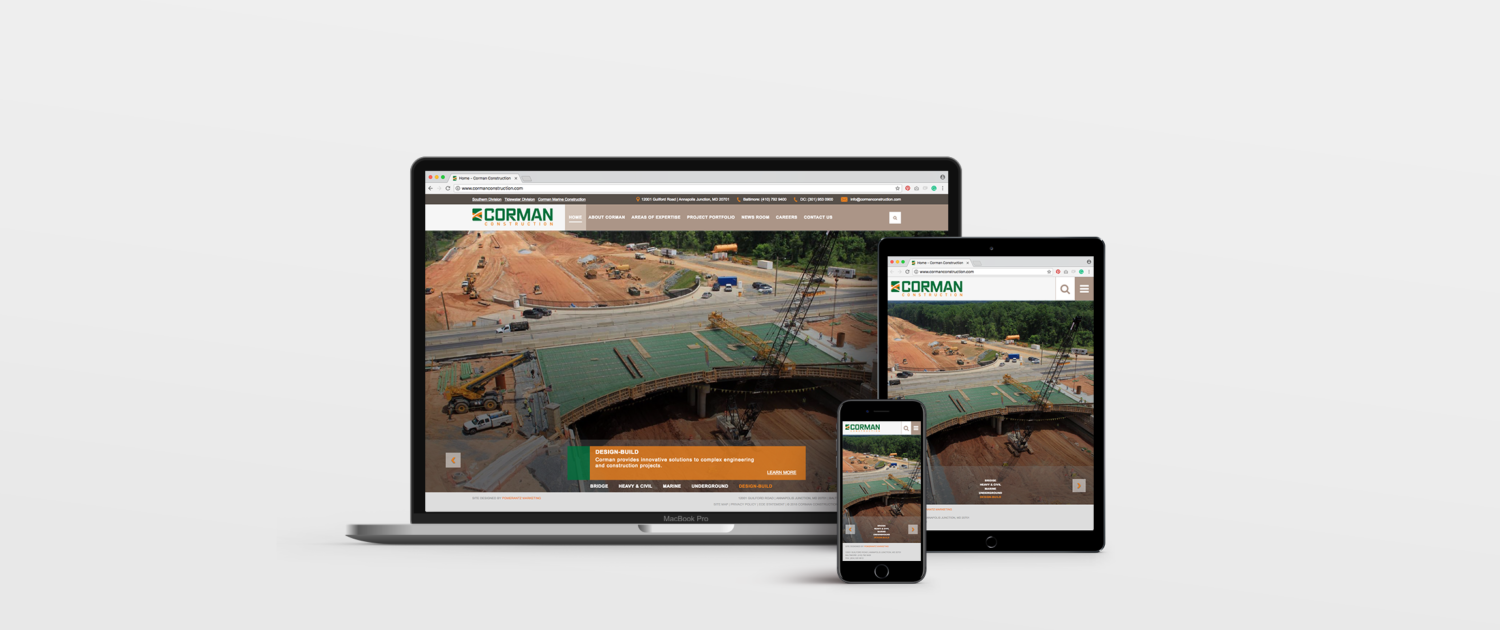 Corman Construction - Web Design | Portfolio | Pomerantz Marketing