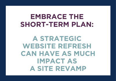 Short-Term Plan: Website Refresh
